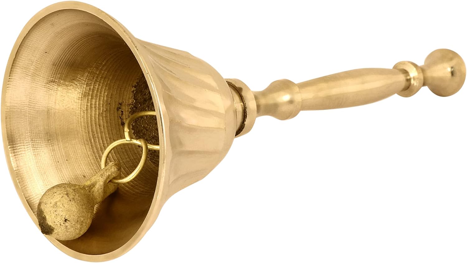 SATVIK – Campana de latón de mano pequeña de 4 pulgadas para Puja, campanas tradicionales para mandir, ideal para Puja diario, regalo y sonido