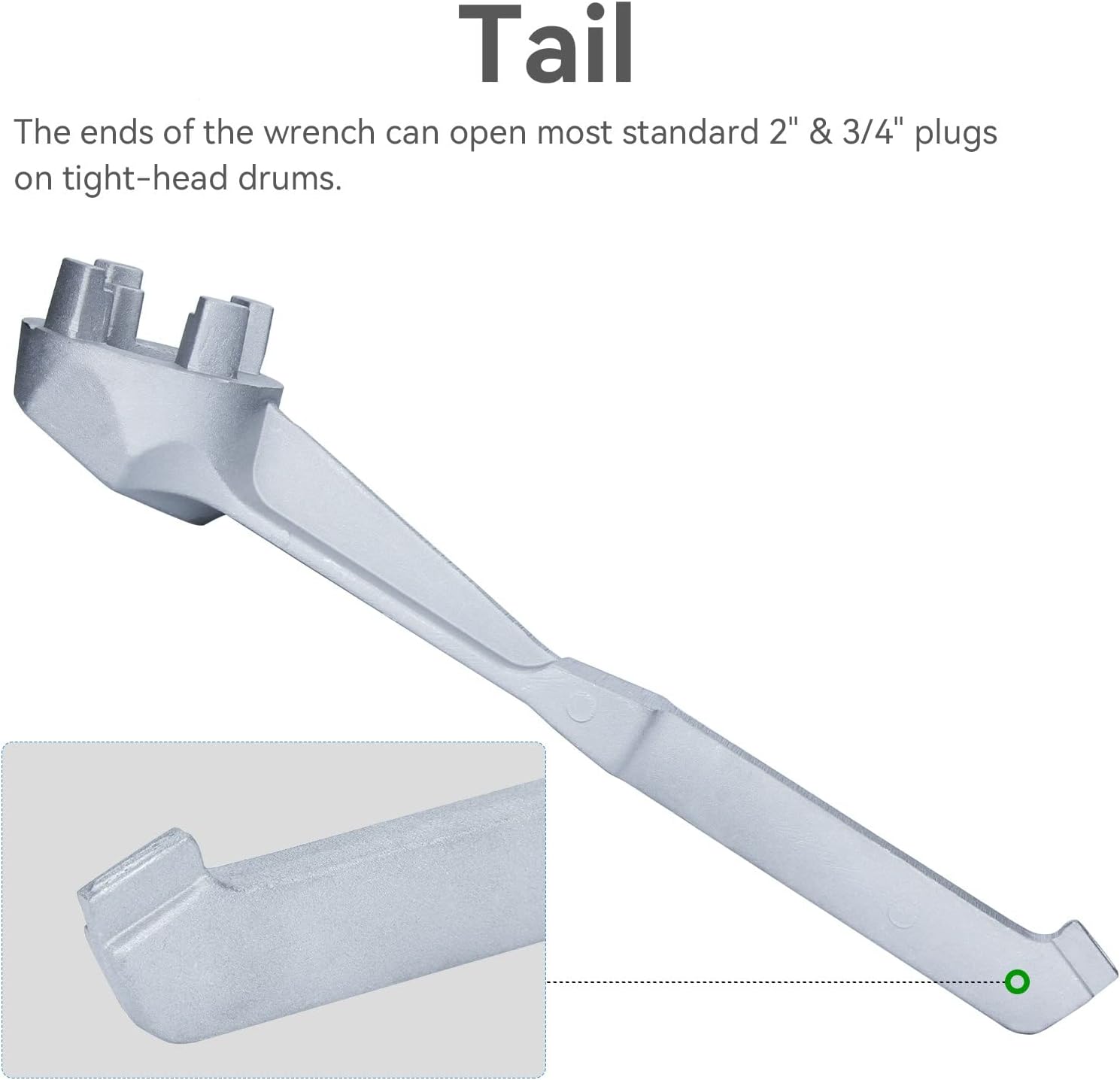 Ullnosoo Llave de tambor, llave de tambor, herramienta de abridor de llave de barril de aluminio para tambor de 10, 15, 20, 30, 50, 55 galones, se