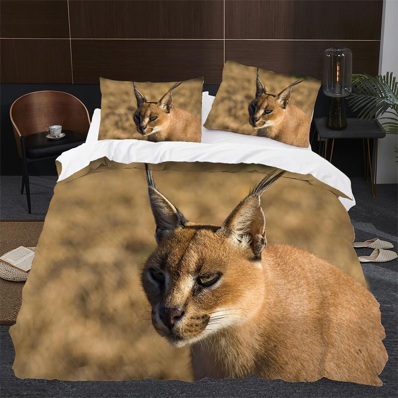 Juego de funda de edredón tamaño Queen con estampado de animales tamaño Queen, funda de edredón de microfibra suave y 2 fundas de almohada de 20 x