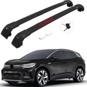 Portaequipajes con cerradura para Volkswagen VW ID.4 2021 2022 2023 2024 Barras transversales portaequipajes (negro) Portaequipajes con cerradura para Volkswagen VW ID.4 2021 2022 2023 2024 Barras transversales portaequipajes (negro)