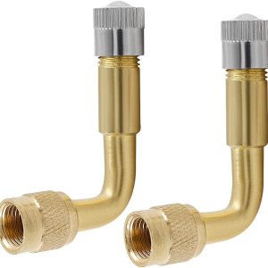 2 extensores de vástago de válvula, extensiones de vástago de válvula de metal de 90 grados, extensión de vástago de válvula de neumático compatible 2 extensores de vástago de válvula, extensiones de vástago de válvula de metal de 90 grados, extensión de vástago de válvula de neumático compatible