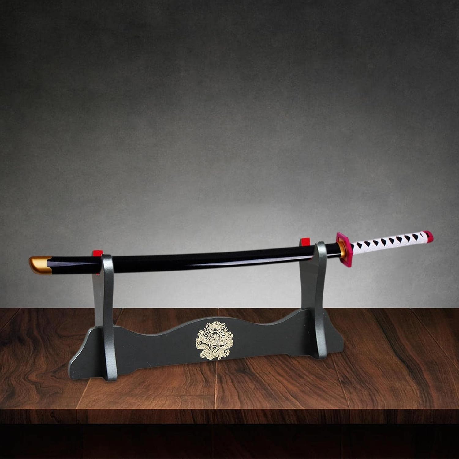 Soporte de espada de madera, soporte decorativo, soporte de exhibición horizontal, soporte de marco de madera para Tanto Wakizashi Dojo Room Home, 1