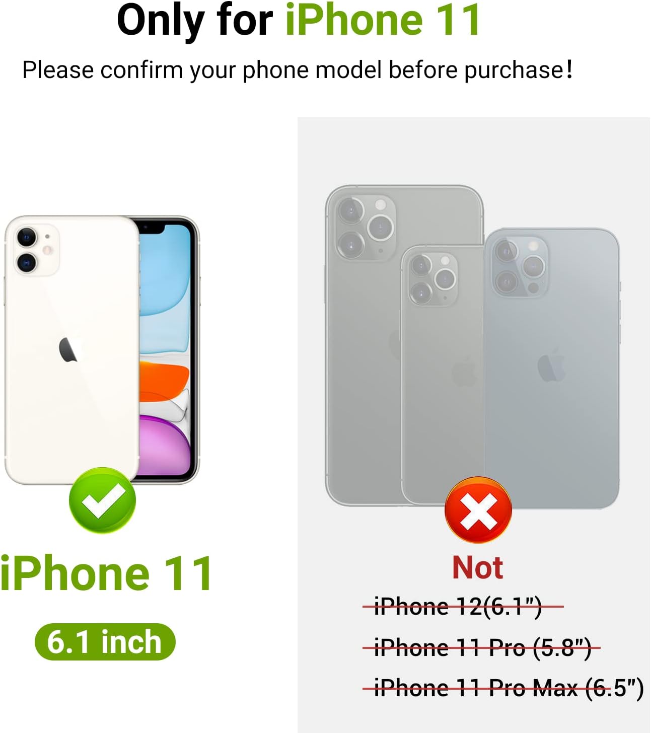 Elteker Funda para iPhone 11 con soporte para tarjetas, funda tipo cartera para iPhone 11 para mujer con soporte de anillo, bloqueo RFID, ranuras