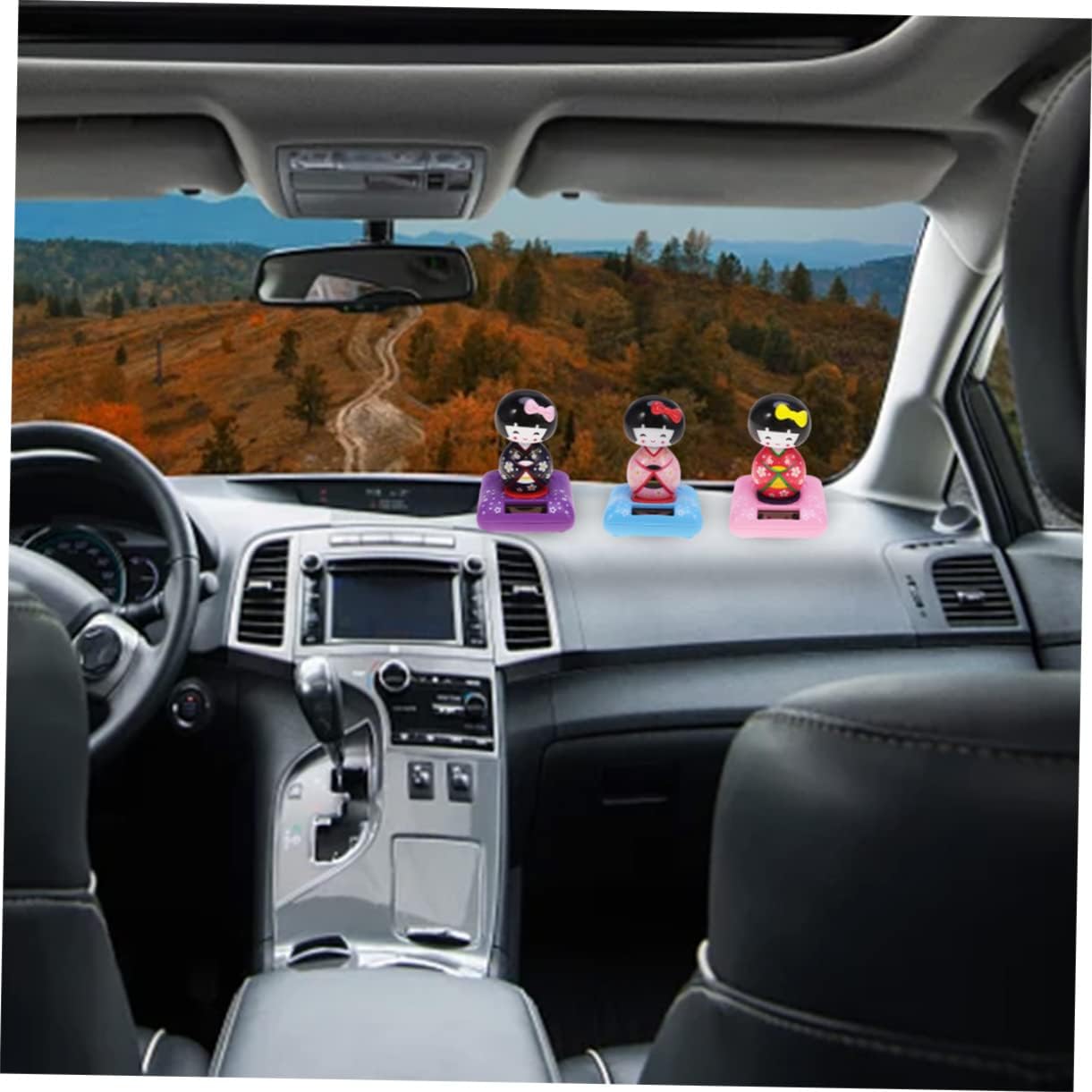 NOLITOY Juguetes de baile de coche con energía solar, kimono, muñeca sacudida, juguete de coche, quimono solar, muñequera, cabezas de burbujas,