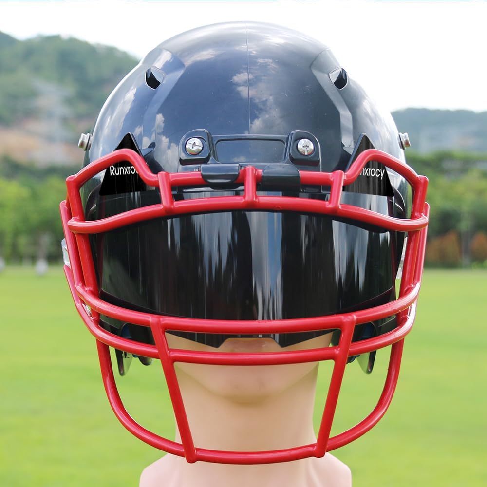 Visera de fútbol de ajuste universal, protección de ojos para casco de fútbol con clips de visera, resistencia a los arañazos