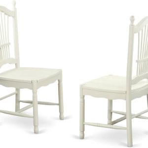 East West Furniture DOC-LWH-W Dover – Sillas de comedor de madera con respaldo de listón, juego de 2, color blanco lino East West Furniture DOC-LWH-W Dover – Sillas de comedor de madera con respaldo de listón, juego de 2, color blanco lino