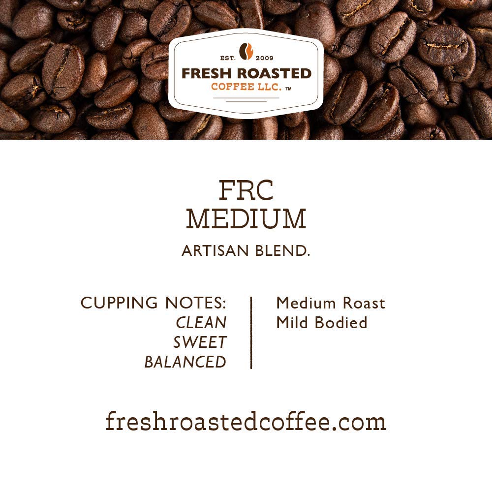 Fresh Roasted Coffee, FRC Mezcla de tostado medio, Kosher, paquetes fraccionarios pre-molidos, 2.25 onzas, 36 unidades