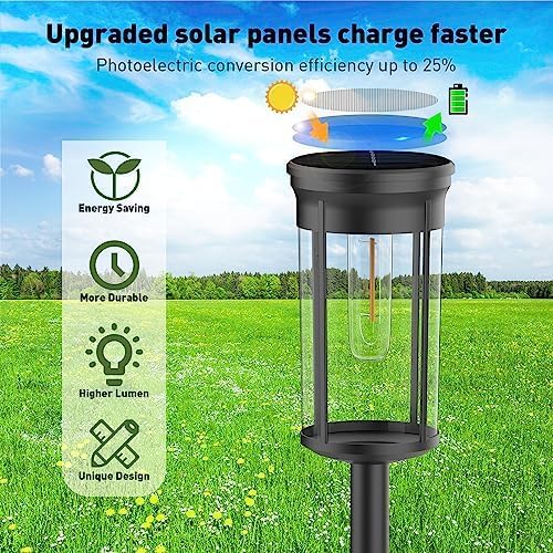 Luces solares para caminos al aire libre, paquete de 8 luces para exteriores, impermeables, encendidoapagado automático, luces solares