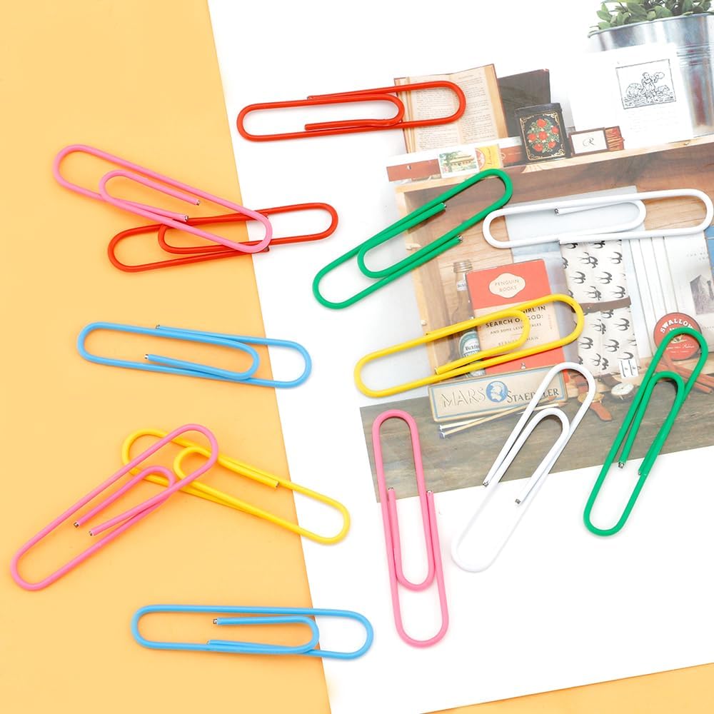 Clips de papel de 2 pulgadas, clips de papel, clips de papel grandes, clips de papel surtidos, clips de papel de colores, clips de papel de metal a