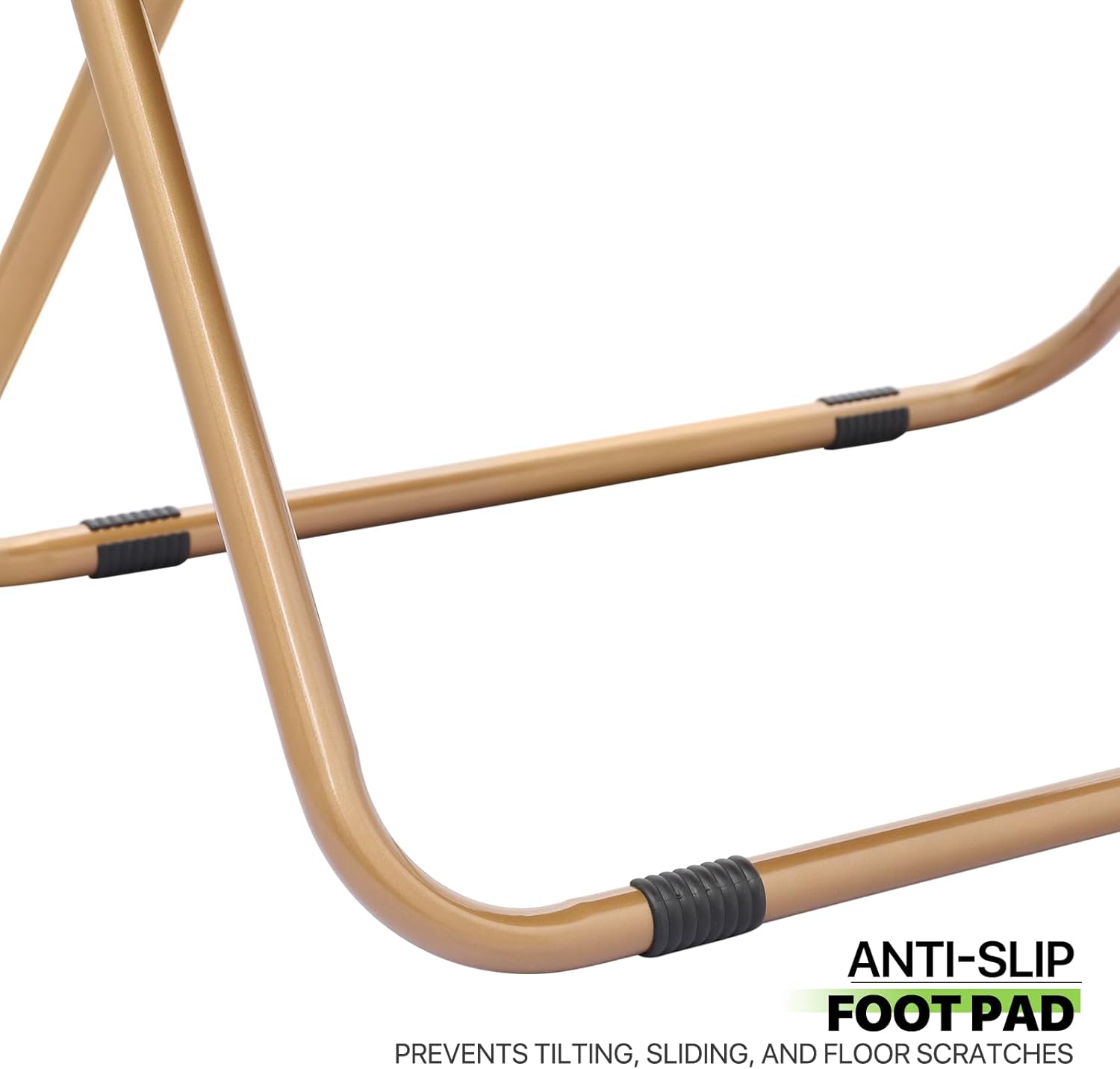 Magshion Silla cuadrada plegable de gran tamaño con platillo de luna para adultos, silla grande y acogedora para dormitorio, color marrón
