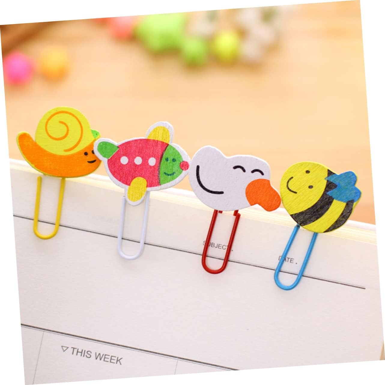 MAGICLULU 48 marcadores de animales lindos mini clips de papel de rana clips de carpeta clips de clip de papel clips para papel de dibujos animados