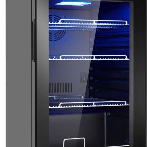 Refrigerador de bebidas de 17 pulgadas de ancho  Enfriador de bebidas para 126 latas con puerta de vidrio  Mini refrigerador de cerveza para Refrigerador de bebidas de 17 pulgadas de ancho  Enfriador de bebidas para 126 latas con puerta de vidrio  Mini refrigerador de cerveza para