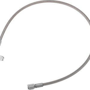 AN3 – Línea de alimentación de aceite turbo de acero trenzado de 90 grados a extremo de manguera recto, turbocompresor remoto de 24 pulgadas, línea AN3 – Línea de alimentación de aceite turbo de acero trenzado de 90 grados a extremo de manguera recto, turbocompresor remoto de 24 pulgadas, línea