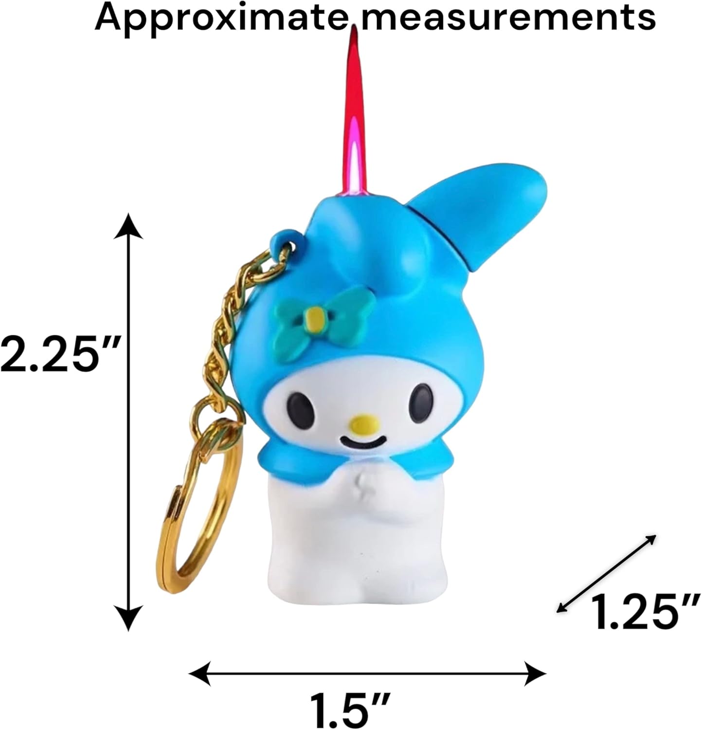 NIVEK My Melody – Encendedor de llama rosada Kawaii Cool Lighters conejito personaje japonés Y2K Anime tamaño bolsillo gatito gato (azul)