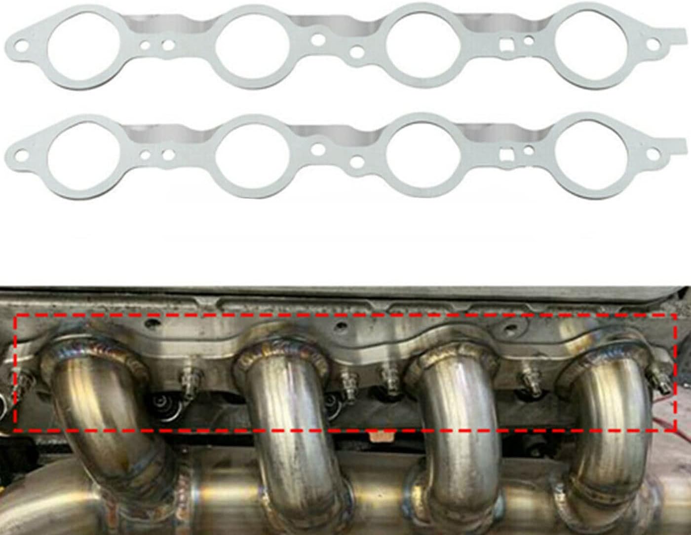 Juego de 2 juntas de colector de escape LS MLS de repuesto #12617944 12600530 para 1997-2020 LS1 LS3 apto para Cadillac Escalade para Chevrolet