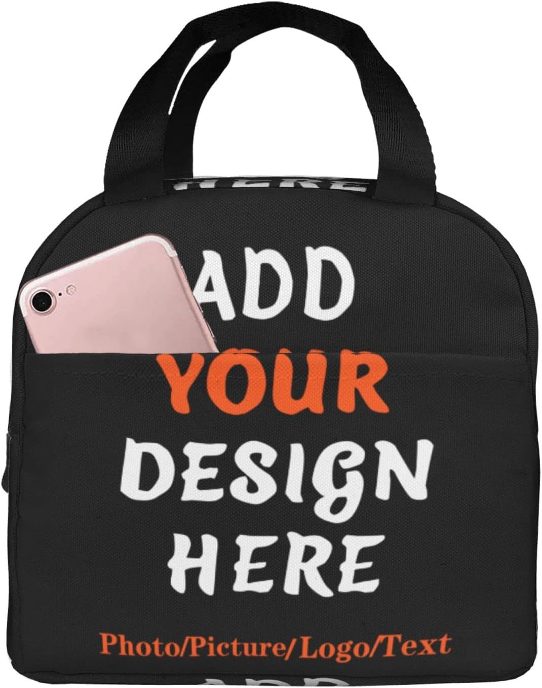 Bolsas de almuerzo personalizadas para mujeres u hombres, personalizan tu nombre o imagen, bolsa de almuerzo aislada, contenedor de almuerzo para el