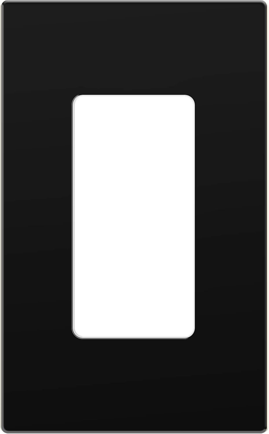 ENERLITES SI8831-BK-SL – Placa decorativa sin tornillos para tomacorriente, segura para los niños, 1entrada, 4.68 x 2.93pulgadas, policarbonato
