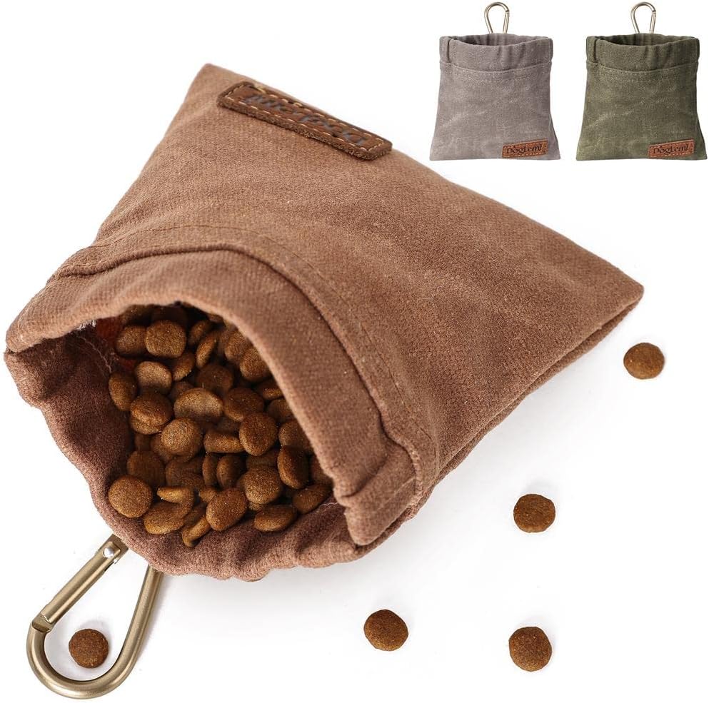 Bolsa de golosinas para perros, bolsa de entrenamiento para perros y cachorros, bolsa de entrenamiento manos libres, incluye mosquetón, para viajes