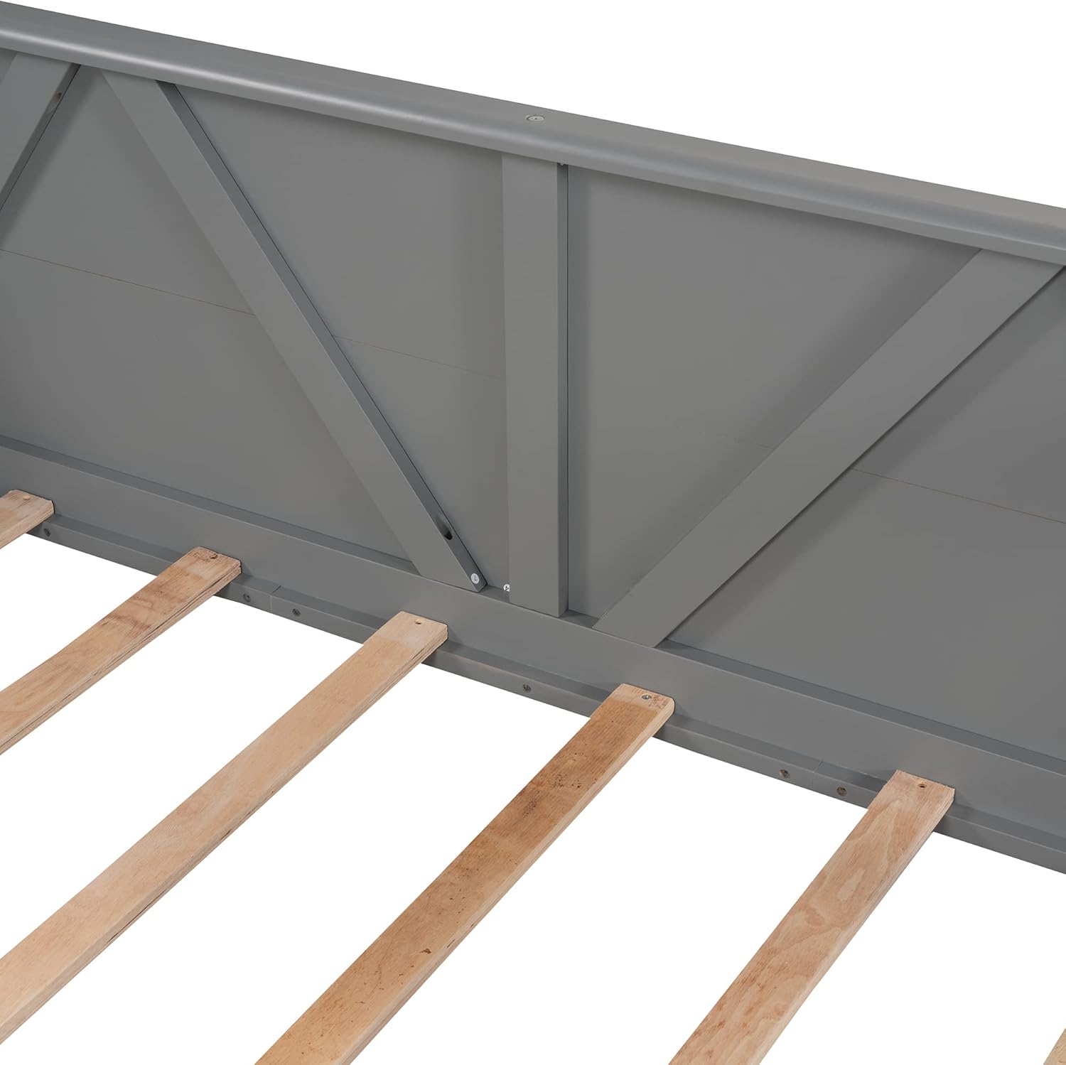 SOFTSEA Marco simple de sofá cama individual, plataforma de madera con soporte de listones de madera y forma de triángulo, sofá cama resistente para