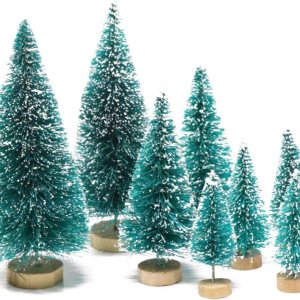 8 piezas de mini árbol de Navidad, pequeños árboles de Navidad artificiales con base de madera, árboles de cepillo para botellas, colores surtidos 8 piezas de mini árbol de Navidad, pequeños árboles de Navidad artificiales con base de madera, árboles de cepillo para botellas, colores surtidos