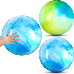 Deekin 2 bolas hinchables marmoleadas de 15 pulgadas y 18 pulgadas, bolas inflables de goma grandes para patio de juegos, bolas sensoriales para Deekin 2 bolas hinchables marmoleadas de 15 pulgadas y 18 pulgadas, bolas inflables de goma grandes para patio de juegos, bolas sensoriales para