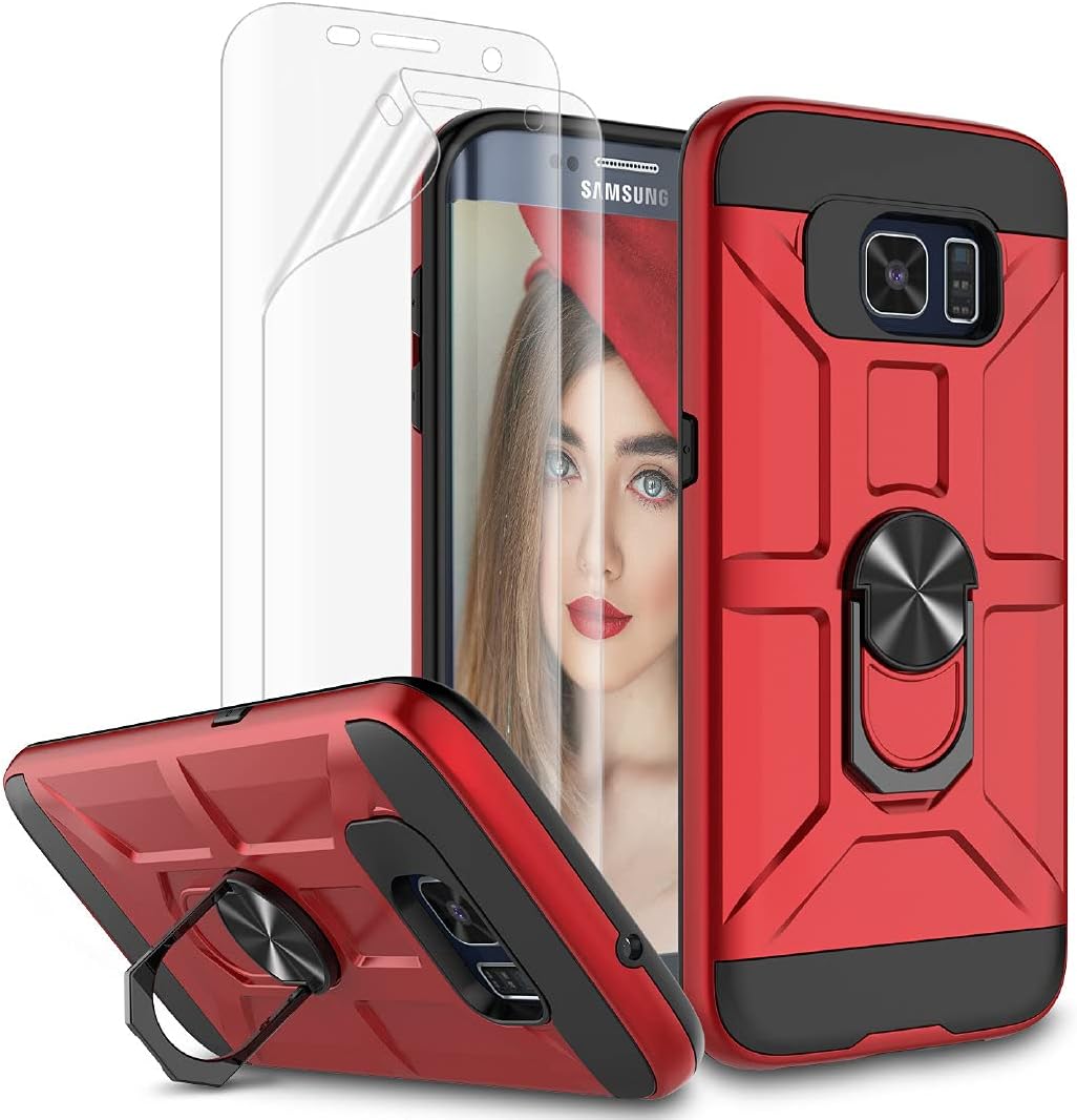 Jeylly Funda para Galaxy S6 Edge Plus, 3 colores, delgada, híbrida, resistente al impacto, TPU suave y policarbonato duro, a prueba de golpes,
