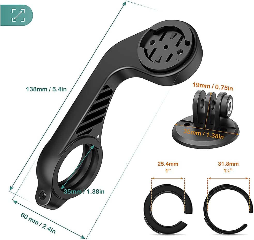 TUSITA Montaje frontal con adaptador de luz compatible con Wahoo Bike GPS