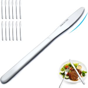 Juego de cuchillos de mesa de 12 piezas, juego de cuchillos de mesa de 8.1 pulgadas, cuchillo de mantequilla duradero, cuchillo de cena de acero Juego de cuchillos de mesa de 12 piezas, juego de cuchillos de mesa de 8.1 pulgadas, cuchillo de mantequilla duradero, cuchillo de cena de acero