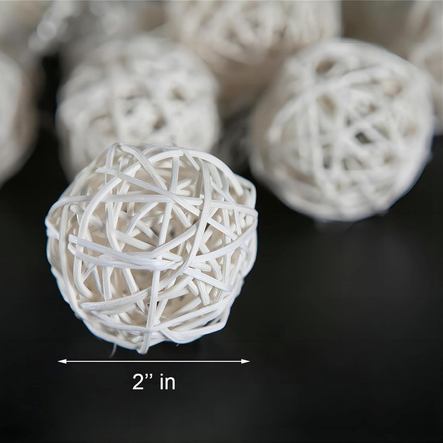 Guirnalda de luces de hadas de bola de ratán de 9.8 pies y 20 pies enchufable, iluminación cálida romántica flexible para decoración del hogar