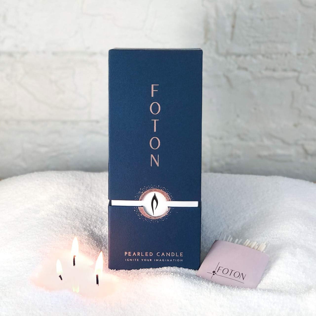 Foton Pearled Candle – Vela en polvo de 18 onzas  Sidra nevada no tóxica de lujo de larga duración hasta 120 horas  Vela de arena recargable con 30