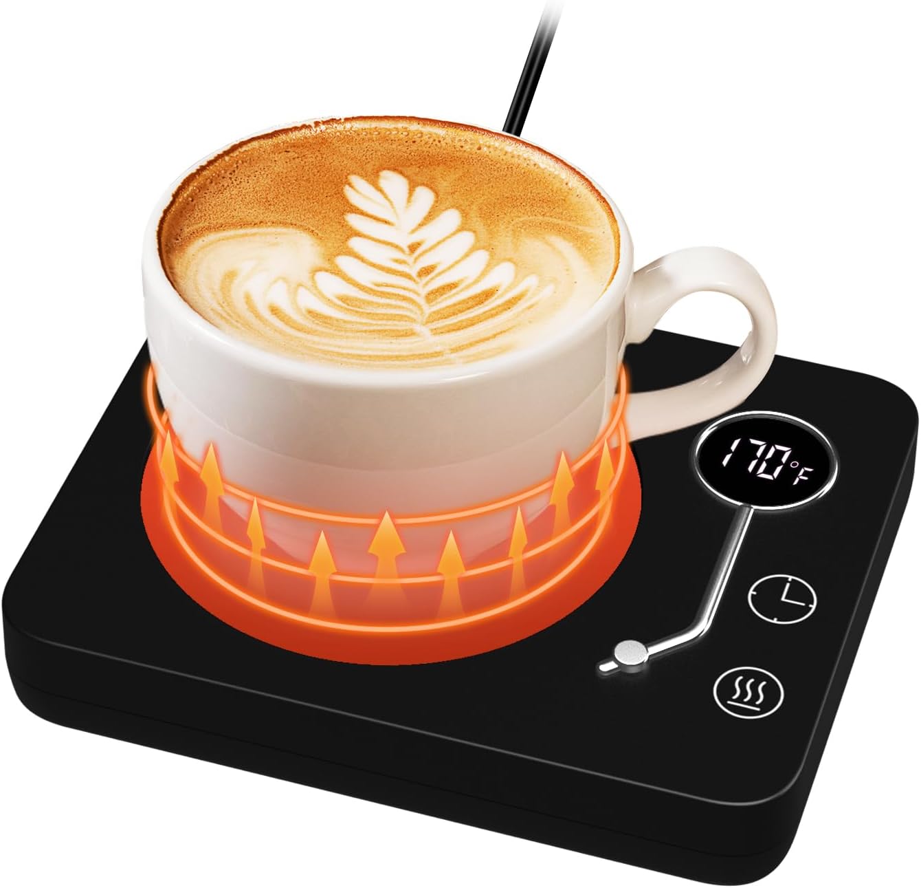 Calentador de tazas de café, calentador de tazas CEROBEAR para escritorio, 3 controles de temperatura, 130 150 170 , calentador de tazas con apagado