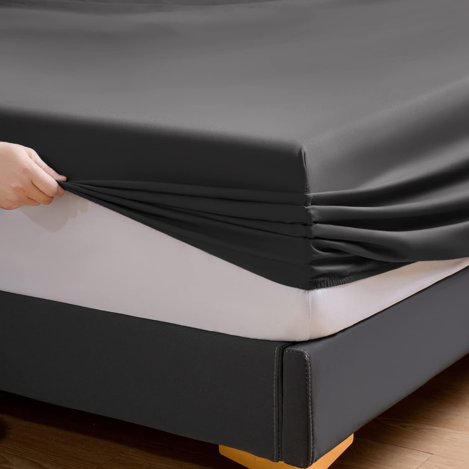 SONORO KATE Juego de sábanas de cama, sábanas suaves de 1800 hilos, sábanas y fundas de almohada de microfibra refrescante, sábanas de 4 piezas