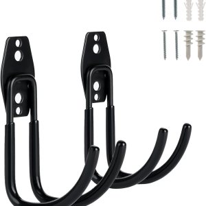 Paquete de 2 ganchos de garaje utilitarios para colgar, ganchos de pared de garaje resistentes, ganchos de montaje en pared, ganchos de Paquete de 2 ganchos de garaje utilitarios para colgar, ganchos de pared de garaje resistentes, ganchos de montaje en pared, ganchos de