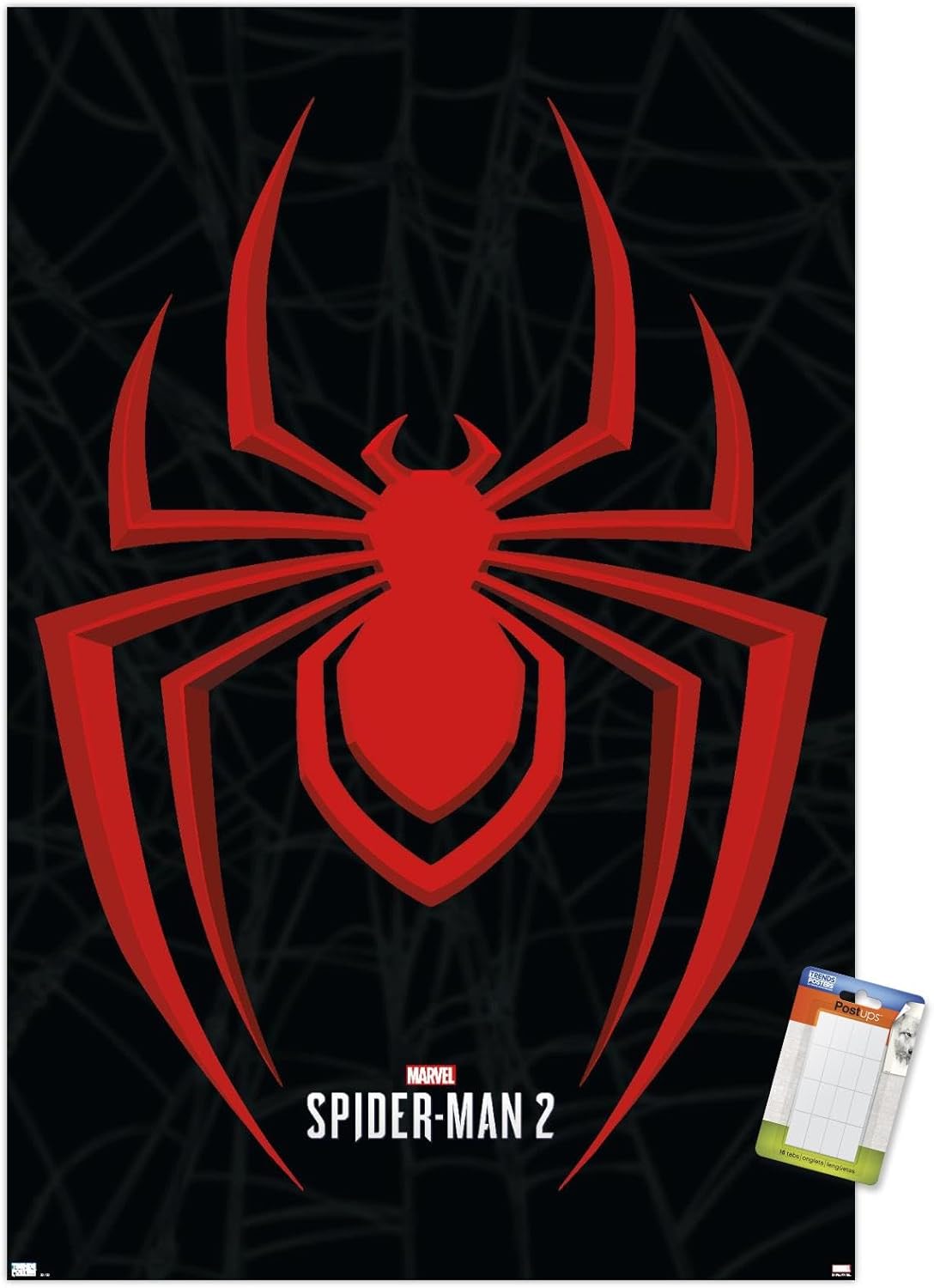 Trends International Marvel’s Spider-Man 2 – Póster de pared con icono de Miles Morales, 22.37 x 34.00 pulgadas, paquete de póster y montaje prémium