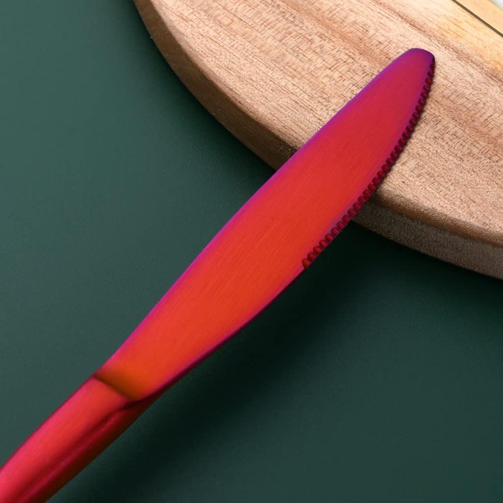 BISDARUN – Juego de cubiertos de acero inoxidable de 5 piezas, incluye cuchara y tenedor de cuchillo, pulido con espejo, apto para lavavajillas,