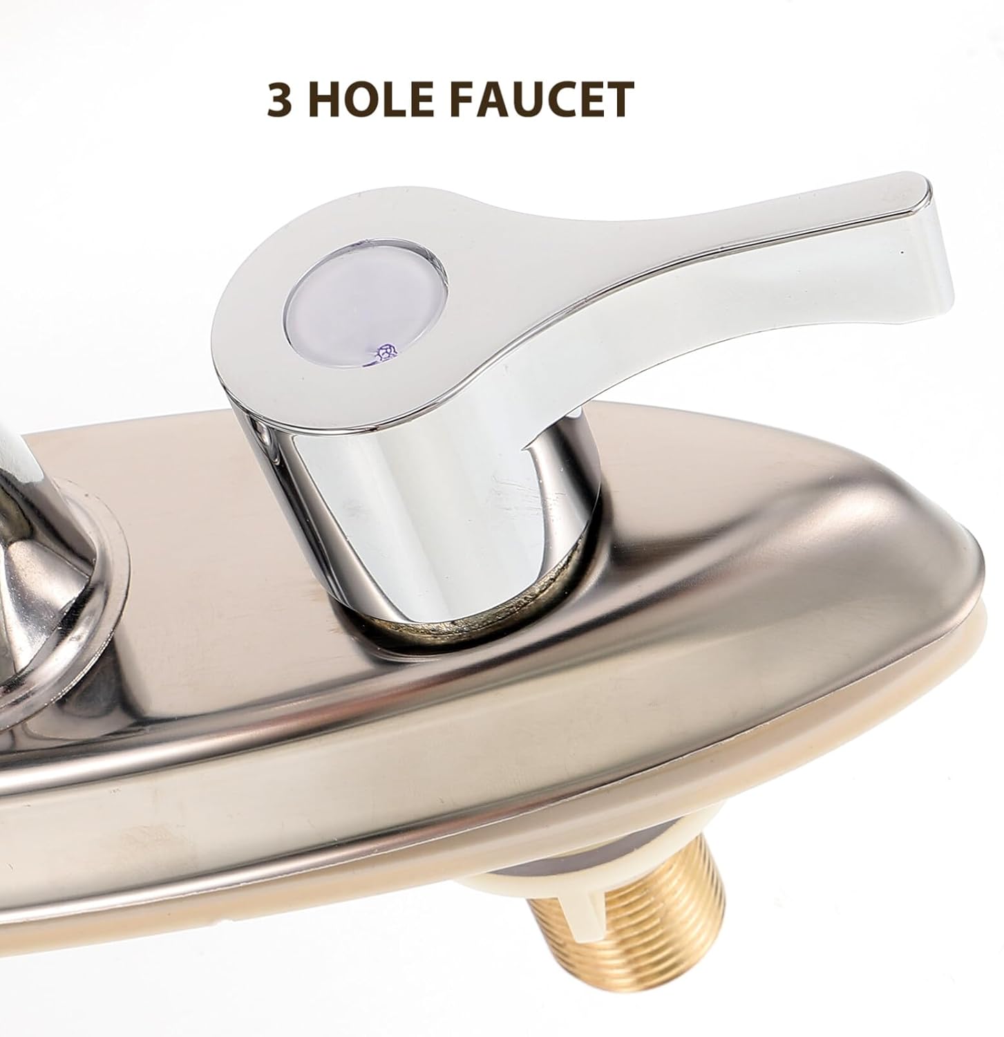 Uonlytech Grifos de baño de cascada de doble manija Grifo de fregadero de metal grifo de agua fría caliente grifo de cocina grifo de lavabo para RV