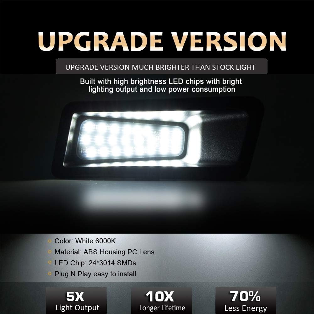 D-Lumina Conjunto de lámpara LED para matrícula, lente ahumada, compatible con Dodge Ram 1500 2019, 2020, 2021, 2022, luces blancas de 6000 K,