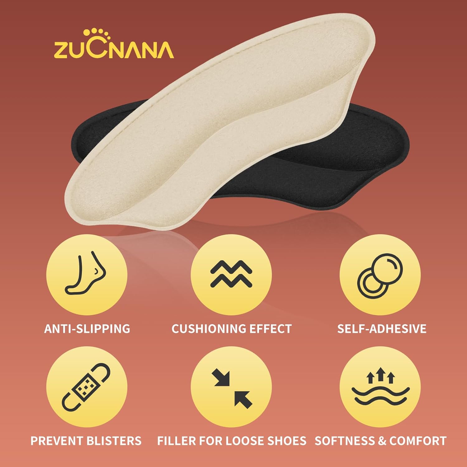 Forro de empuñaduras de talón para zapatos sueltos (8 pares16 piezas), insertos de cojín de talón para mujeres y hombres, zapatos demasiado grandes,