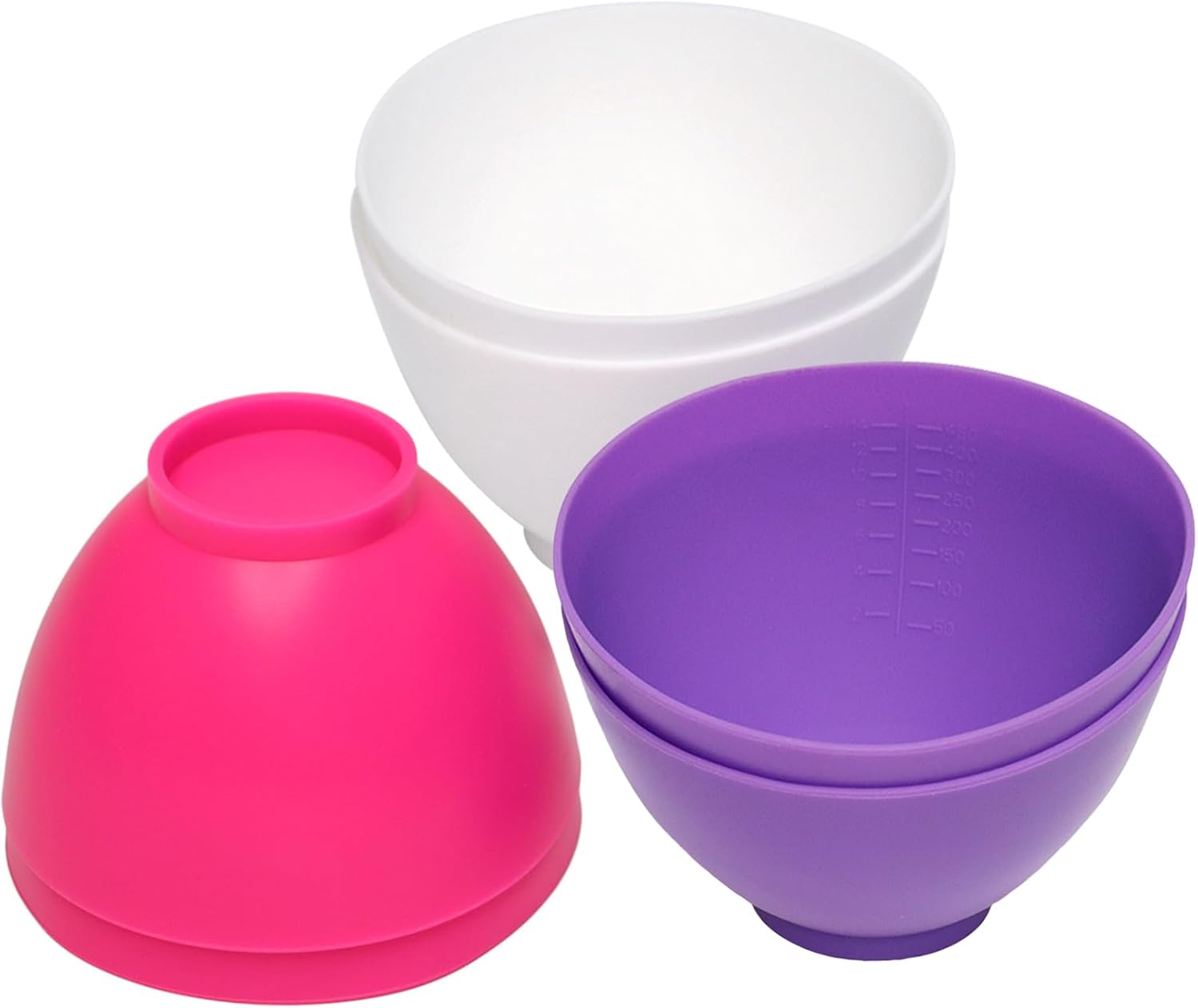 Juego de 3 cuencos grandes para mezclar mascarillas faciales, cuencos reutilizables de silicona para derretir chocolate y aperitivos