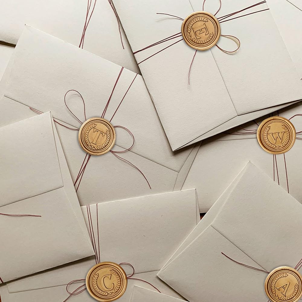 50 calcomanías de sello de cera con inicial, autoadhesivas, letra A del alfabeto para invitaciones de fiesta de boda, regalo personalizado hecho a