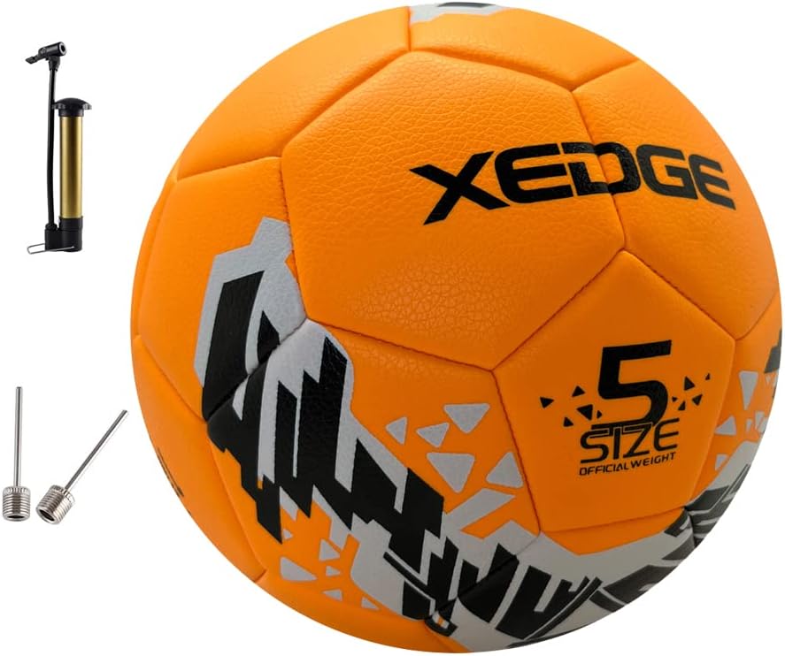 Balón de fútbol de tamaño oficial, pelota de entrenamiento de tamaño 5 para niñas, niños, jóvenes, adolescentes, adultos, cosida a máquina para