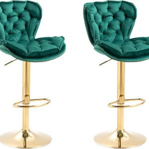 Taburetes de bar de altura de mostrador, juego de 2 taburetes de bar giratorios de terciopelo para taburete de cocina, taburete de mostrador de Taburetes de bar de altura de mostrador, juego de 2 taburetes de bar giratorios de terciopelo para taburete de cocina, taburete de mostrador de