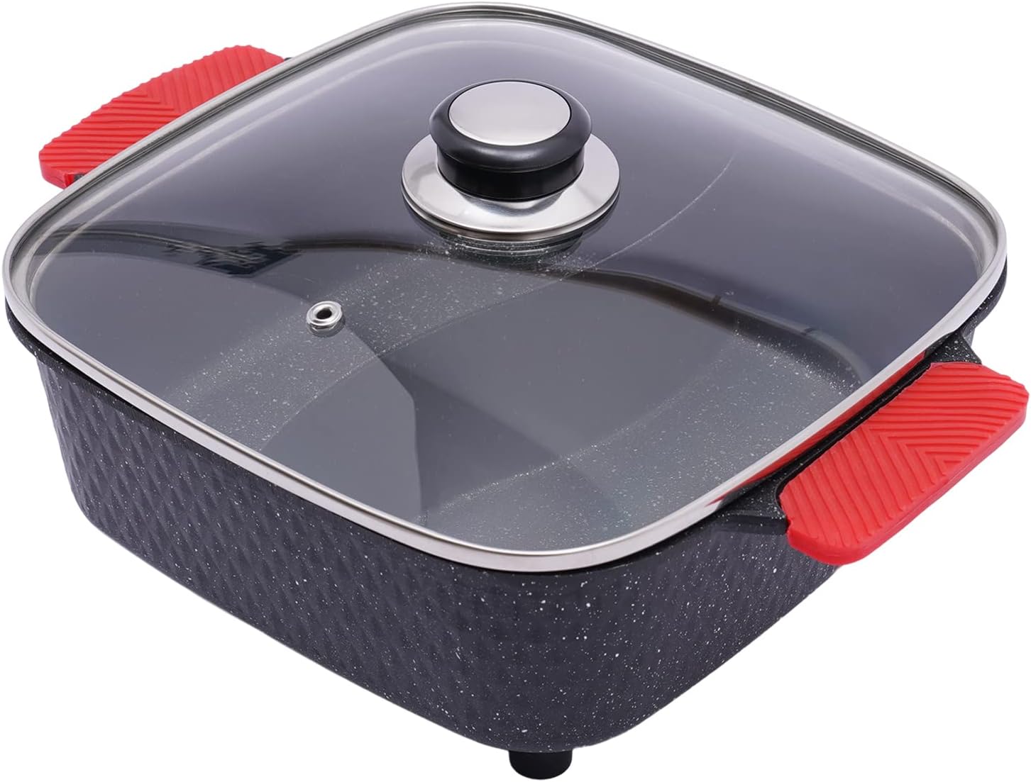 2 In 1 Electric Hot Pot BBQ Grill,Indoor Hot Pot with Grill,Smokeless Grill,Non-Stick Detachable BBQ for Indoor Outdoor Party,110V