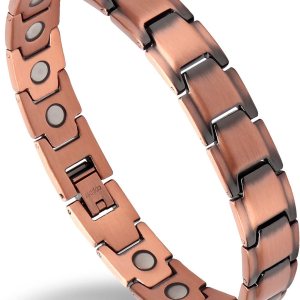 Pulsera de cobre para hombre, alivio de artritis y túnel carpiano, migraña, dolor de codo, cobre puro ajustable (cobre) Pulsera de cobre para hombre, alivio de artritis y túnel carpiano, migraña, dolor de codo, cobre puro ajustable (cobre)