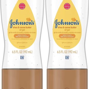 Johnson’s – Gel de aceite para bebé enriquecido con manteca de karité y cacao, ideal para masaje de bebés, 6.5 onzas líquidas (paquete de 2) Johnson’s – Gel de aceite para bebé enriquecido con manteca de karité y cacao, ideal para masaje de bebés, 6.5 onzas líquidas (paquete de 2)