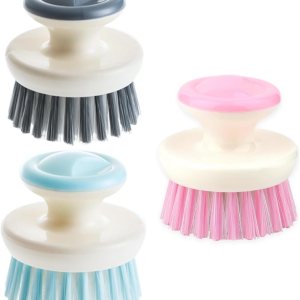 Cepillo para fregar platos con asa, paquete de 3 cepillos de cocina para platos, cepillo de limpieza de fregadero para tazón, sartén y verduras Cepillo para fregar platos con asa, paquete de 3 cepillos de cocina para platos, cepillo de limpieza de fregadero para tazón, sartén y verduras