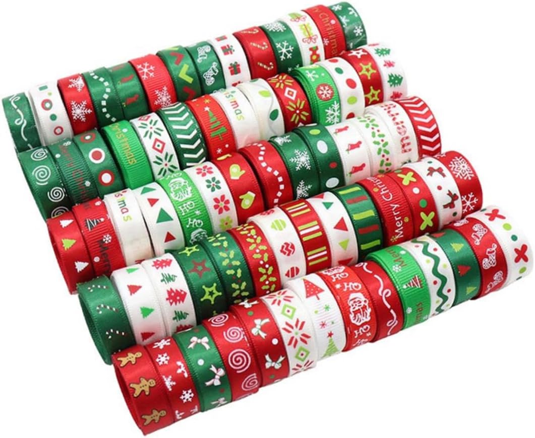 COHEALI 3 Packs Christmas Gift Bows Ribbon Gift Ribbons for Presents Ribbon Tape Holiday Ribbon Wired Present Ribbon Satin Ribbon Ribbons for Crafts