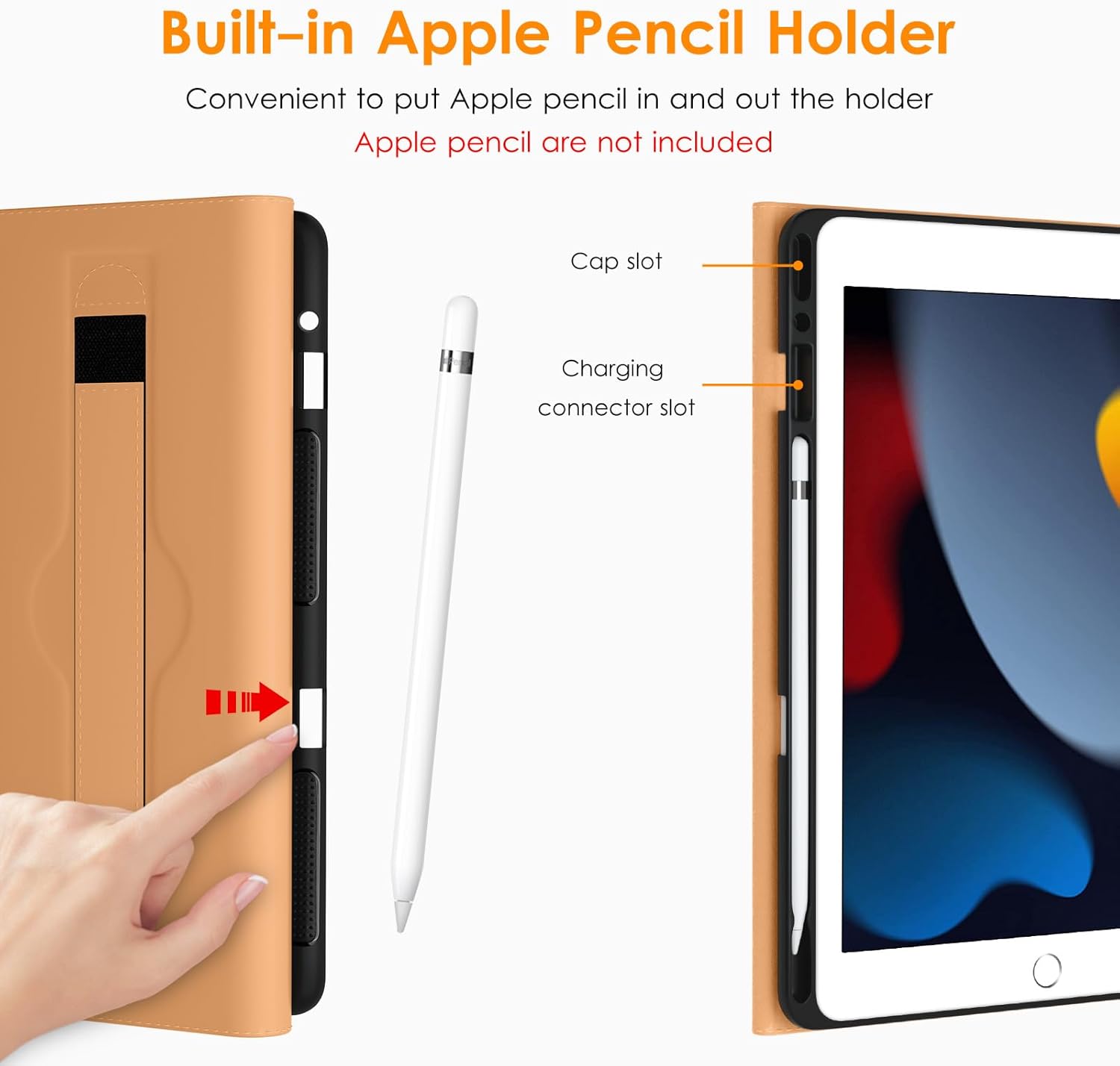 DTTO Funda para iPad de 987 generación de 10.2 pulgadas 202120202019, funda de cuero de alta calidad con soporte para lápiz Apple, encendido y