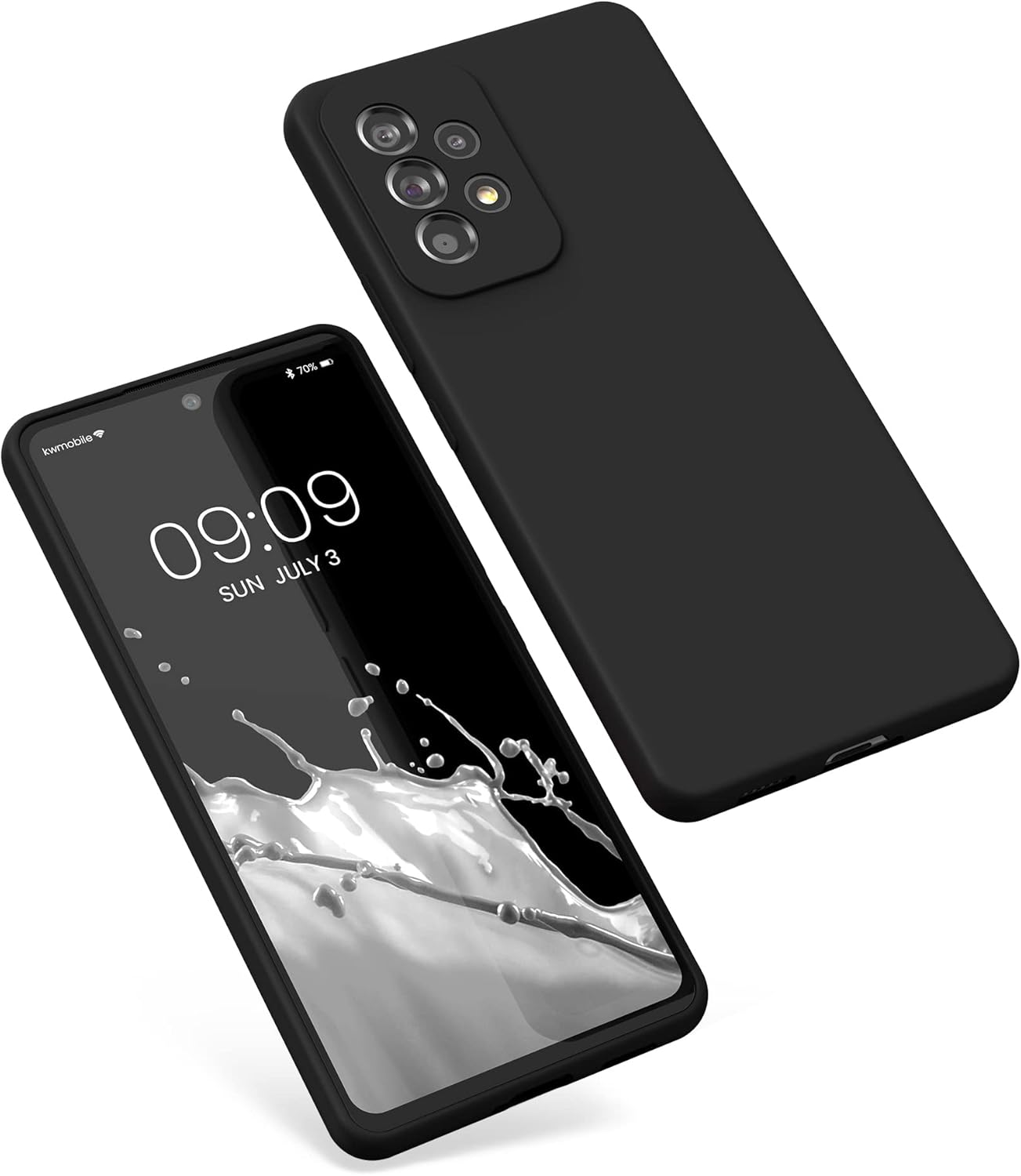kwmobile Funda compatible con Samsung Galaxy A53 5G – Funda de silicona TPU con acabado suave – Negro mate