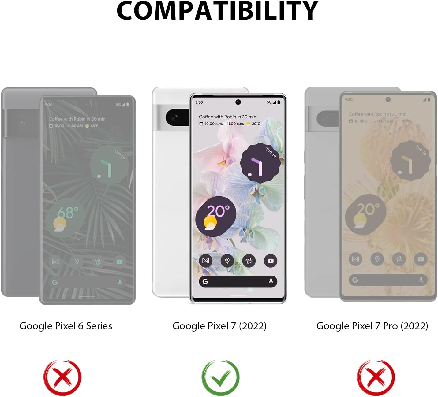 ZUSLAB Funda compatible con Google Pixel 7 2022, ajuste delgado, de goma y policarbonato a prueba de golpes, funda protectora antideslizante para
